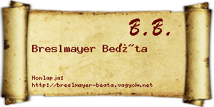 Breslmayer Beáta névjegykártya